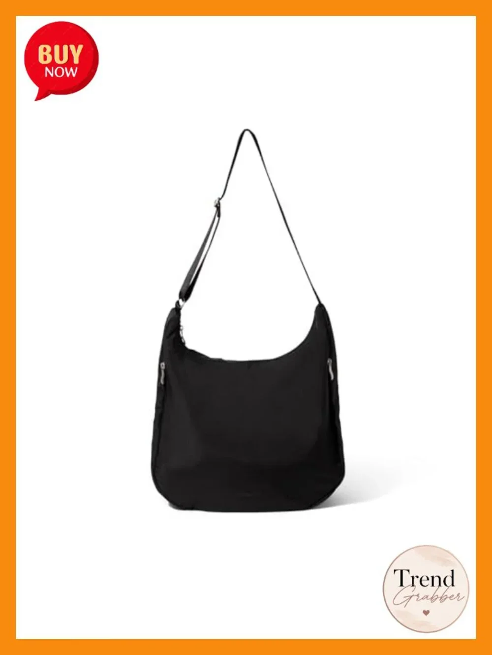 Hobo Crossbody Bag - Lightweight Nylon Travel Purse with RFID Protection